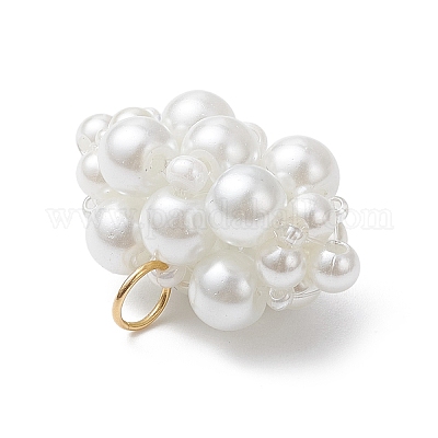 Подвески из перламутрового стекла с бусинами из жемчуга PALLOY-MZ01101-01-1