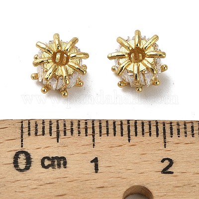 Латунные микро проложить кубического циркония бусы KK-B142-13A-01G-1