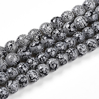 Прозрачная выпечка окрашенные стеклянные бусины нити DGLA-N009-10mm-10-1