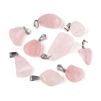Природного розового кварца подвески G-S045-14-01-1