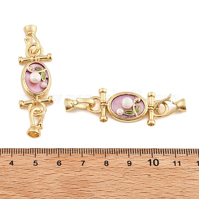 Застежки-бабочки из латуни с натуральным жемчугом KK-U059-21G-1