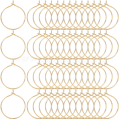 200 шт. латунные кольца для бокалов вина KK-SP0001-31B-G-1