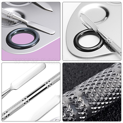 Палитра из нержавеющей стали и ложка с двойной головкой MRMJ-GL0001-01P-1