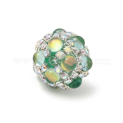 Сверкающие акриловые инкрустированные круглые бусины CLAY-NH0003-03S-04-1