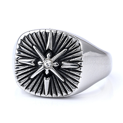 Кольца из нержавеющей стали 316 с кубическим цирконием для мужчин FS-WGEFB28-05-1