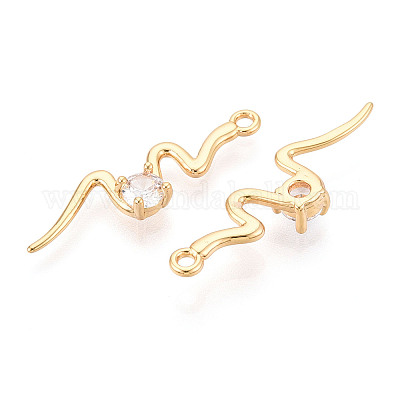 Латунные микропаве прозрачные подвески с фианитом KK-T078-01G-06-1