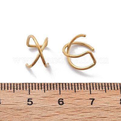 Крестообразный зажим из нержавеющей стали 304 на кольцах для носа AJEW-A062-03G-1