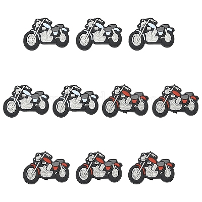 10 шт. 2-цветные силиконовые бусины для мотоциклов&nbsp;SIL-YW0002-32-1