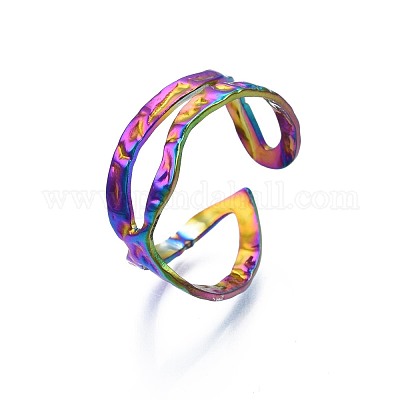 Кольцо-манжета крест-накрест из нержавеющей стали 304 RJEW-N038-098-1