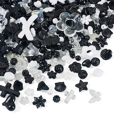 100 г прозрачных и непрозрачных акриловых бусин TACR-TA0001-57G-1