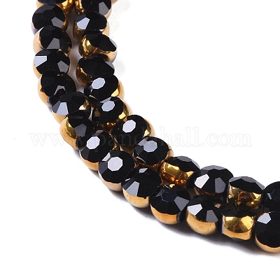 Стеклянные бусины с гальваническим покрытием  EGLA-Q128-03B-1