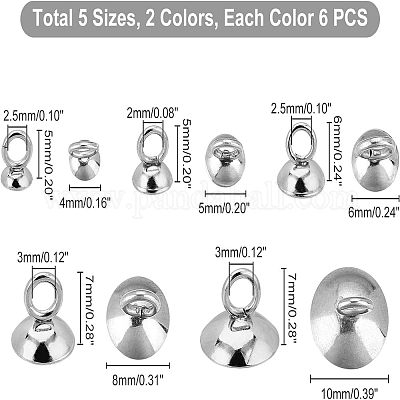 60 шт. 10 стиля 201 нержавеющая сталь бусины колпачки подвески STAS-UN0028-25-1