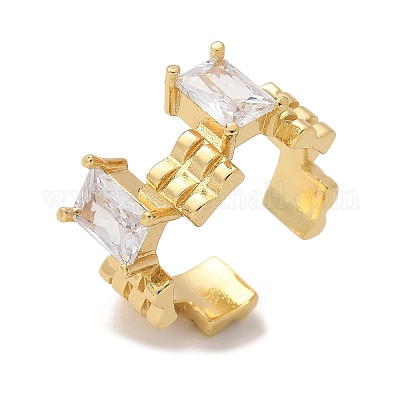 Кольца-манжеты из латуни с микропаве RJEW-C120-07G-1