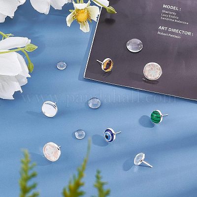 104шт набор для самостоятельного изготовления сережек-гвоздиков из нержавеющей стали 304 DIY-UN0002-50S-1