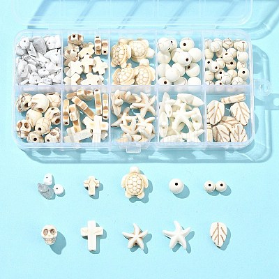 Синтетические бирюзовые бусины DIY-FS0005-92-1