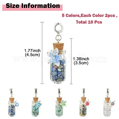 10 шт. подвески в виде стеклянных бутылок из двухцветного сплава PALLOY-YW00057-1