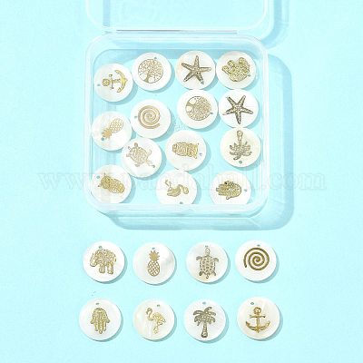 22шт 11 стиля подвески из натуральных пресноводных ракушек SHEL-FS0001-14-1