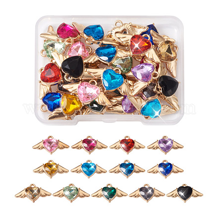 26 шт. 13-х цветные подвески из цинкового сплава со стразами FIND-SW0001-25-1