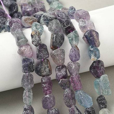 Необработанные грубые натуральные разноцветные бусины флюорита G-M453-D11-1