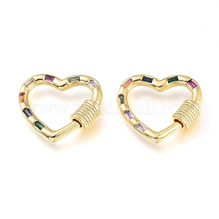 Латунь микропаве кубический цирконий винт карабин подвески с замком KK-M206-11G-02-1