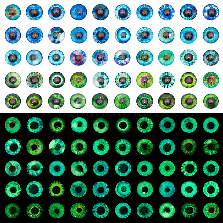 1 пакетик стеклянных кабошонов с плоской задней частью GGLA-PH0001-56-1