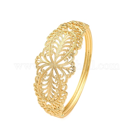 Полые латунные браслеты с шарнирами для женщин BJEW-M040-18G-1