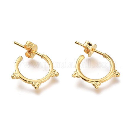 Серьги-полукольца из нержавеющей стали 304 EJEW-H100-08G-1