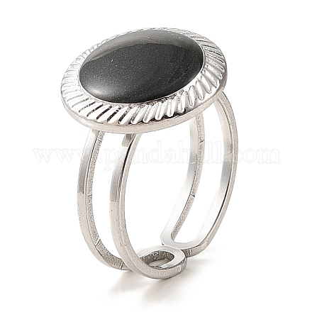 Кольца-манжеты из нержавеющей стали 304 с эмалью для женщин RJEW-F166-48P-01-1