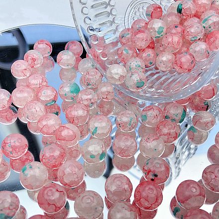 Прозрачные стеклянные бусмины кракле GLAA-D012-02B-1