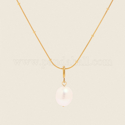 Минималистичное ожерелье-змейка из натурального пресноводного жемчуга в форме картофеля из нержавеющей стали 304 для женщин GH5712-1