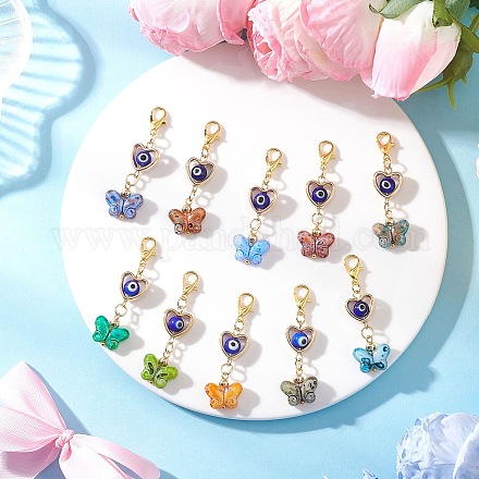 Подвески-бабочки ручной работы от сглаза HJEW-JM04310-1