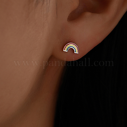 Радужные серьги-гвоздики для повседневной носки летом и особых случаев HO6216-1