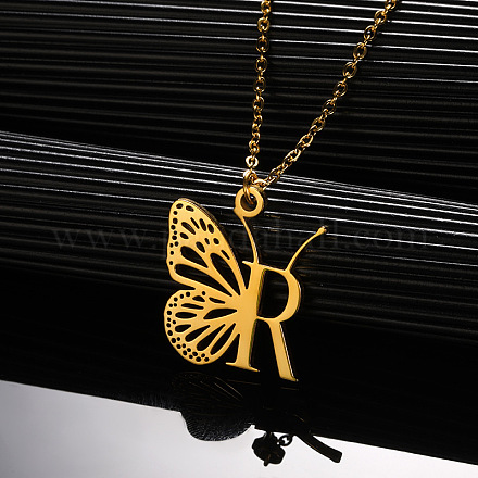 Ожерелья с подвеской в виде бабочки из нержавеющей стали 304 WG80197-18-1