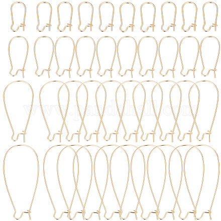 40 шт. 4 стиля латунных сережек-колец FIND-BBC0003-29-1