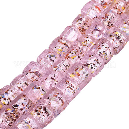 Бусины ручной работы бусины серебряной фольгой FOIL-N004-01A-07-1