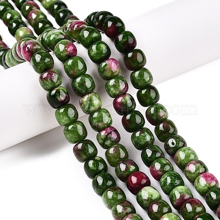 Окрашенные природные белый нефрит бисер пряди G-T138-D22-1