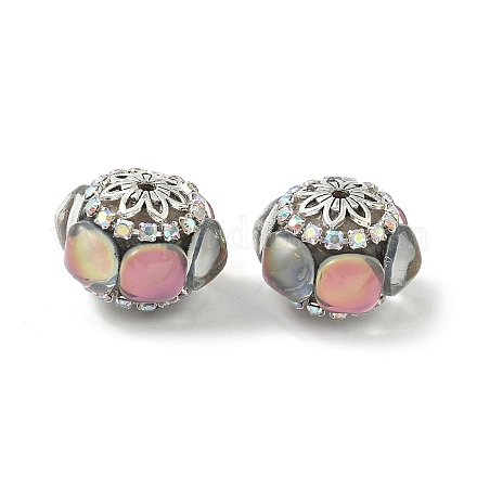 Акриловые бусины-рондели со стразами CLAY-NH0003-02AS-08-1