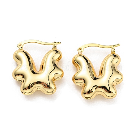 Серьги-кольца с цветами EJEW-G355-08G-1