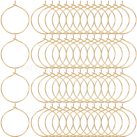 200 шт. латунные кольца для бокалов вина KK-SP0001-31B-G-1