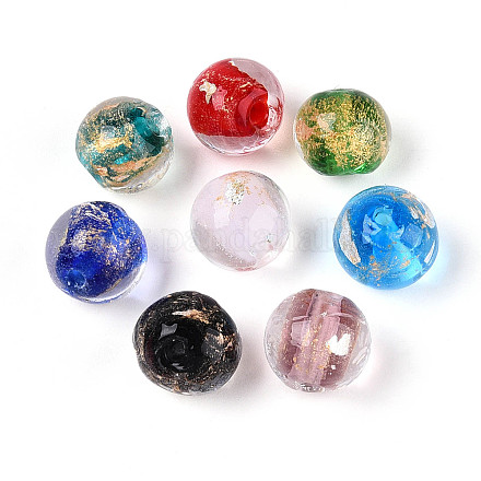 Ручной работы золотые и серебряные шарики фольги стекла FOIL-N030-03A-01-1