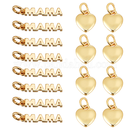 16шт 2 стиля латунные подвески KK-GA0002-07-1