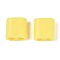 ABS Plastic Beads, Square, 2-Hole, Suitable For 5~6mm Cord, Yellow, 15x15x8.5mm, Hole: 4.8mm