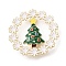 Christmas Enamel Pins, Alloy Lapel Pins for Backpack Clothes, Christmas Tree with Snowflake, 43.5x42.5mm