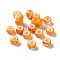 Spray Painted ABS Plastic European Beads, Large Hole Beads, Round, Dark Orange, 9x6mm, Hole: 4mm, about 1600pcs/500g