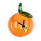 Handmade Lampwork Pendants, Pumpkin with Ladybug, Orange, 40~42x29~30x12~14mm, Hole: 6~7x5~6mm