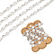 1 Yard Iron Rhinestone Cup Chains, with Plastic Imitation Pearl, Costume Accessories, with Card Paper, Half Round, Platinum, 11mm