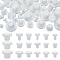 72Pcs 18 Styles Silicone End Caps, Flexible Bolt Covers, White, 9~18.5x6.5~20.5mm, Pin: 3~13mm
