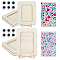 DIY Photo Frames Kits, including 6 Sets Blank Rectangle Wooden Photo Frames, with Transparent Acrylic Rhinestone Stickers, Black & White Wiggle Googly Eyes Cabochons, Mixed Color, 19.1x14x0.2cm, Inner Diameter: 14.1x9cm, 3sets