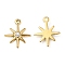 PVD Vacuum Plating 201 Stainless Steel with Rhinestone Pendants, Star Charms, Real 18K Gold Plated, Crystal, 18.5x15.5x3mm, Hole: 1.5mm