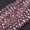 Glass Beads Strands, Pearl Luster Plated, Crystal Suncatcher, Faceted Rondelle, Dark Salmon, 10x7mm, Hole: 1mm, about 60~61pcs/strand, 46~48cm